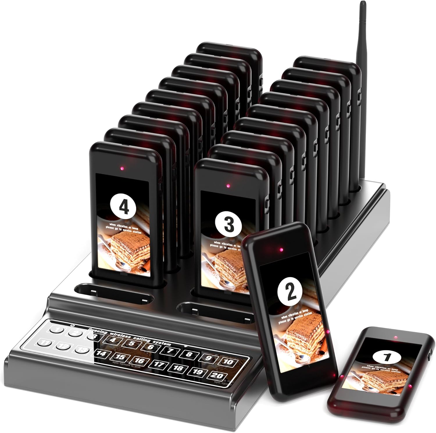 Vorole Pager System, Restaurant Paging Buzzer System, Wireless Calling System with 20 Pagers