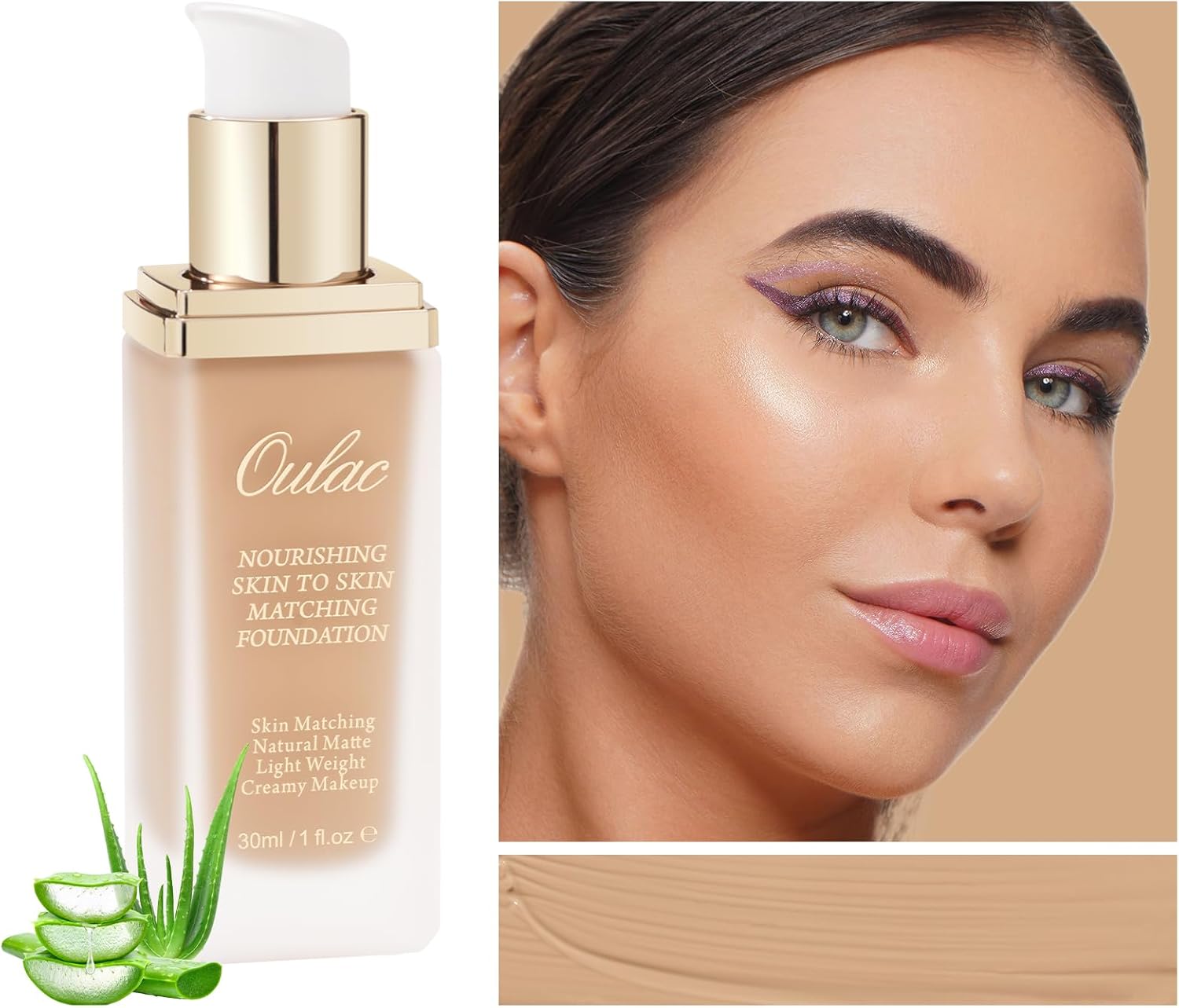 Oulac Basis, Nourishing and Matching Make-up Basis for Flawless Pure Matte End for Dry Pores and skin, Lengthy Lasting, Water resistant, Vegan & Cruelty-free, Golden Sand (12)