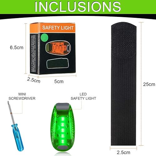 Miniatura 7 de Sumind El juego de equipo reflectante para correr incluye 2 luces LED de seguridad y 4 bandas reflectantes para muñeca, brazo, tobillo, piernas,