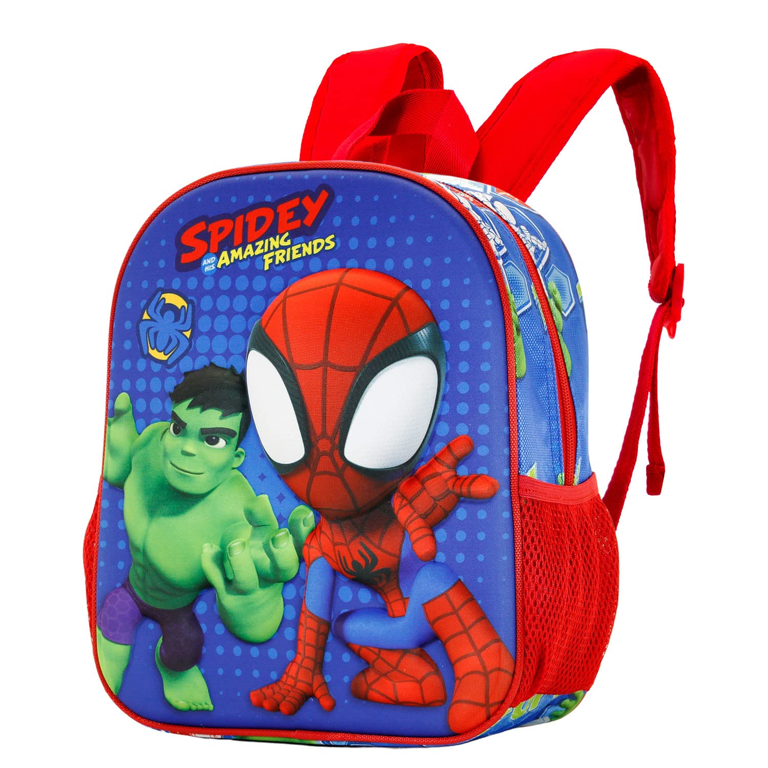 Marvel Spiderman Circles-Mochila 3D Pequeña, Azul, 26 x 31 cm, Capacidad 8.5 L