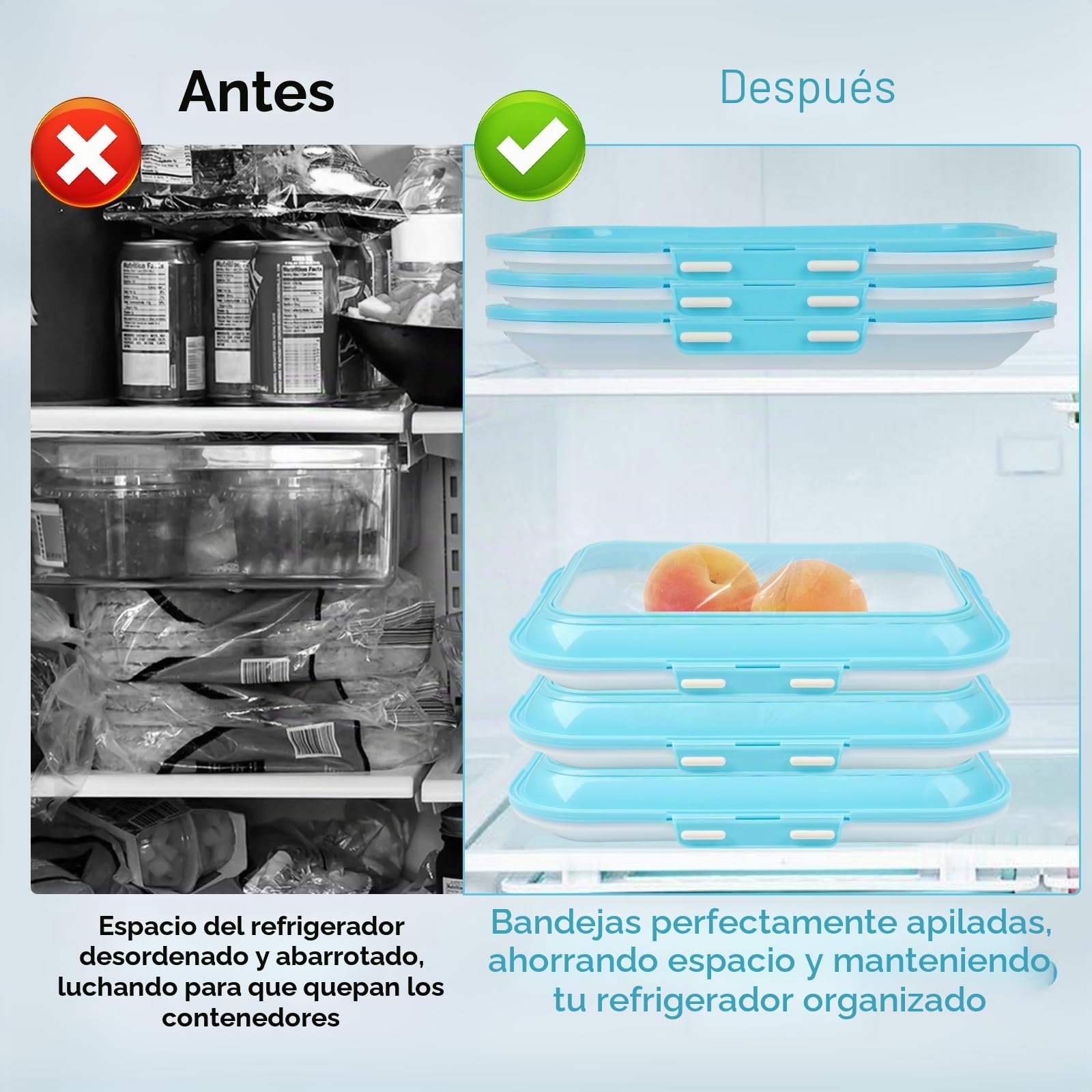 BigKing 3 recipientes herméticos para alimentos de plástico, gran capacidad, con tapa transparente de doble uso, almacenamiento para clasificación de filetes, frutas y verduras de nevera