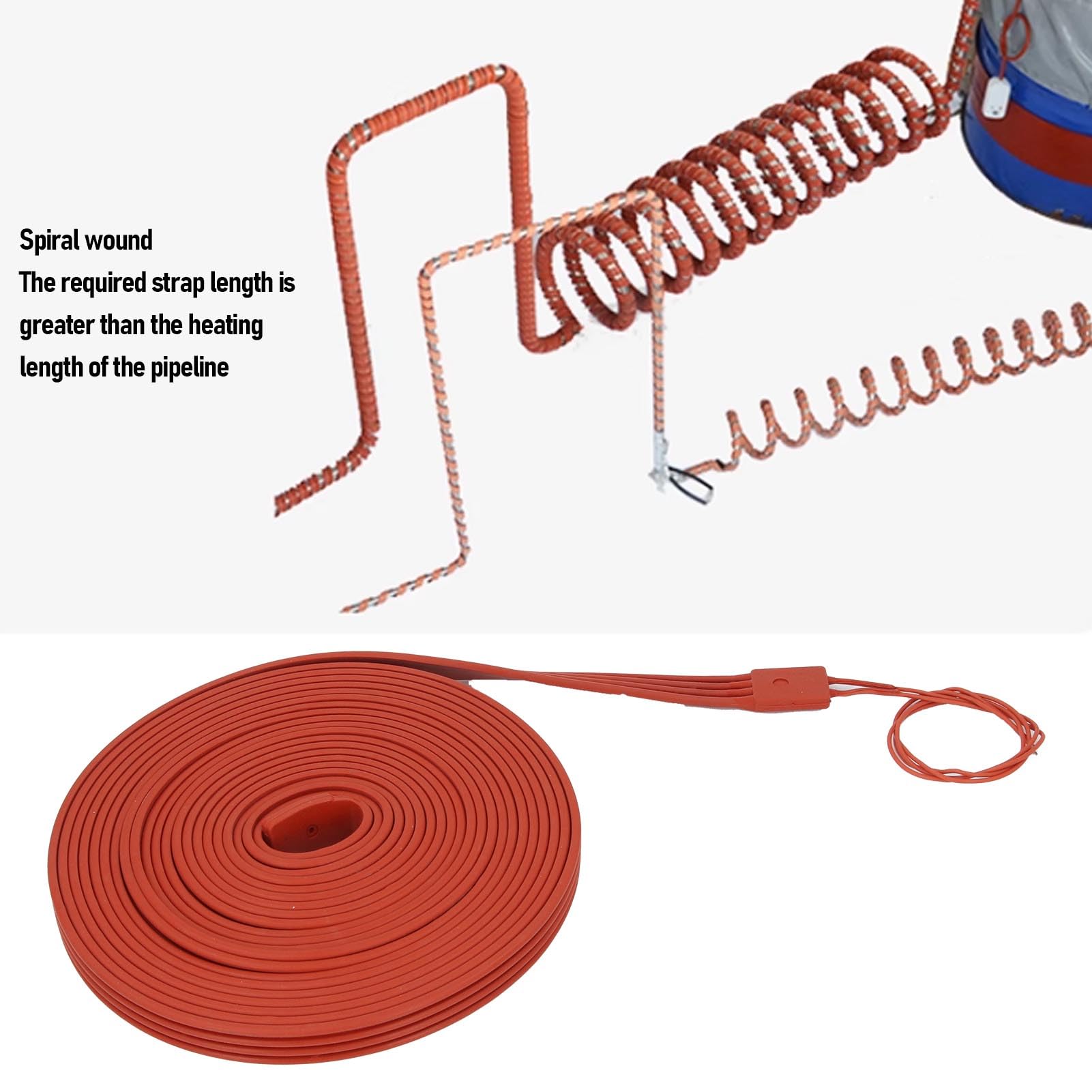 Cable calefactor de silicona Cinta calefactora de alta potencia, flexible, hermética, 1000 W, para compresores de CA, tuberías de plástico, techo, RV, material de silicona