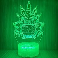 Vista 26 de 420 hojas 3D LED lámpara de mesa luz nocturna ilusión visual óptica decoración del hogar iluminación