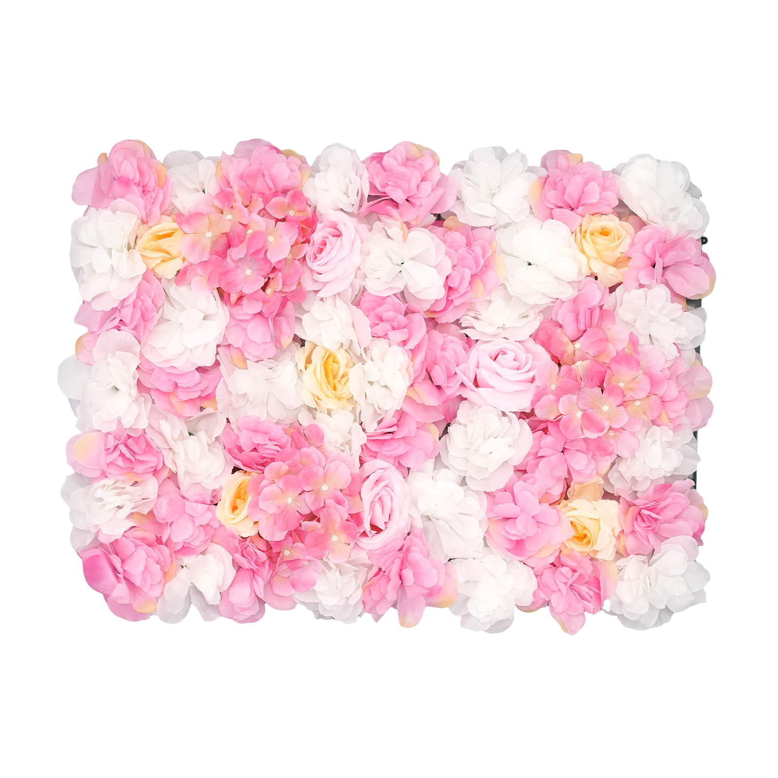 Pared de flores 12 unidades 60 x 40 cm rosa blanco paño de seda plástico