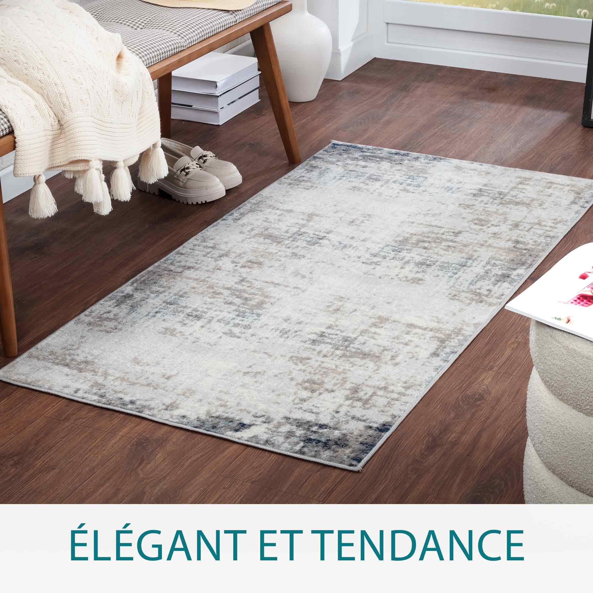 Livabliss Alix Utrecht Abstract Carpet Runner 80x150 cm, Modern Marble Design for Hallway Living Room & Dining Area - Image 2