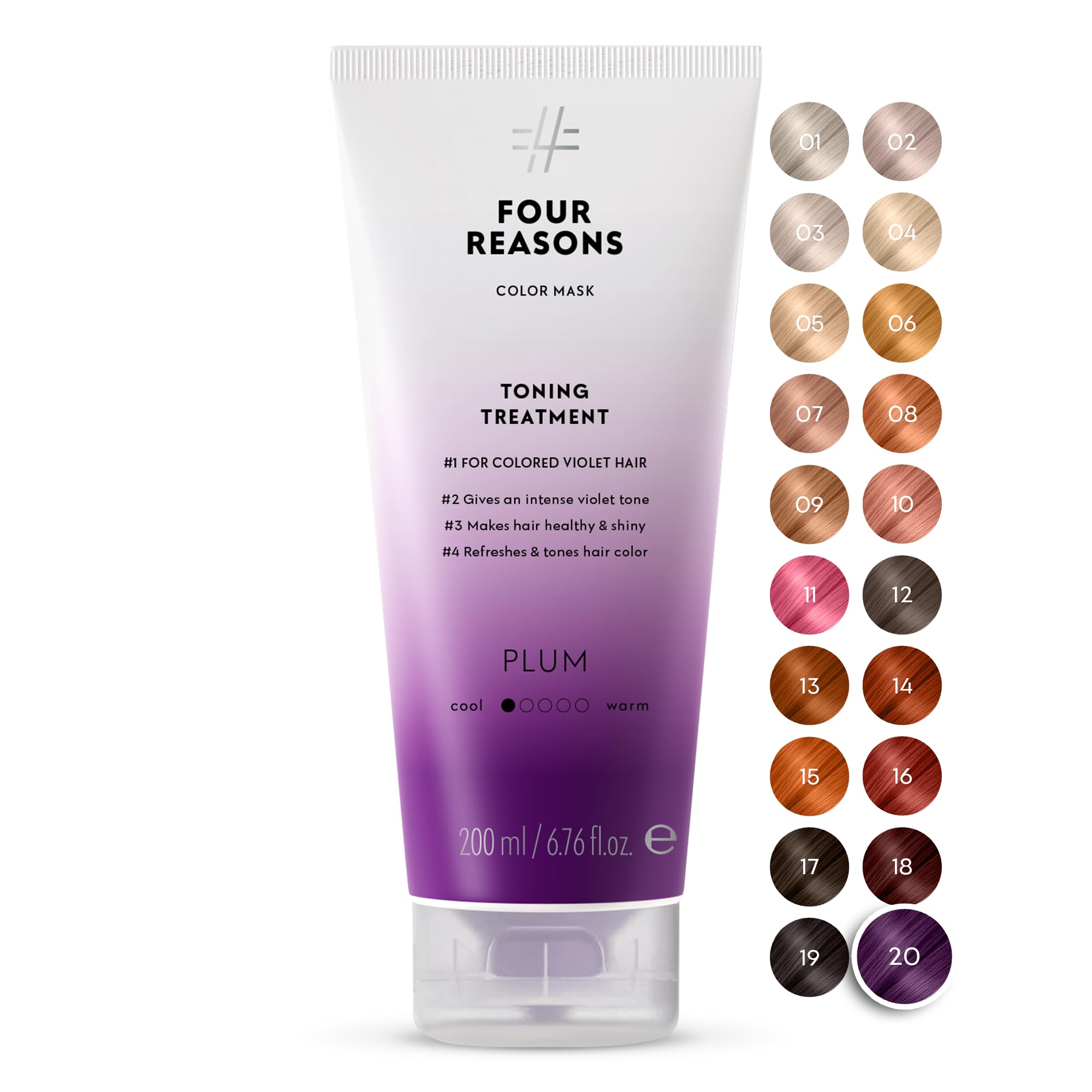 Color Mask - Plum - (27 Colors) Toning Treatment, Color Depositing Conditioner, Tone & Enhance Color-Treated Hair - Semi Permanent Hair Dye, Vegan and Cruelty-Free, 6.76 fl oz