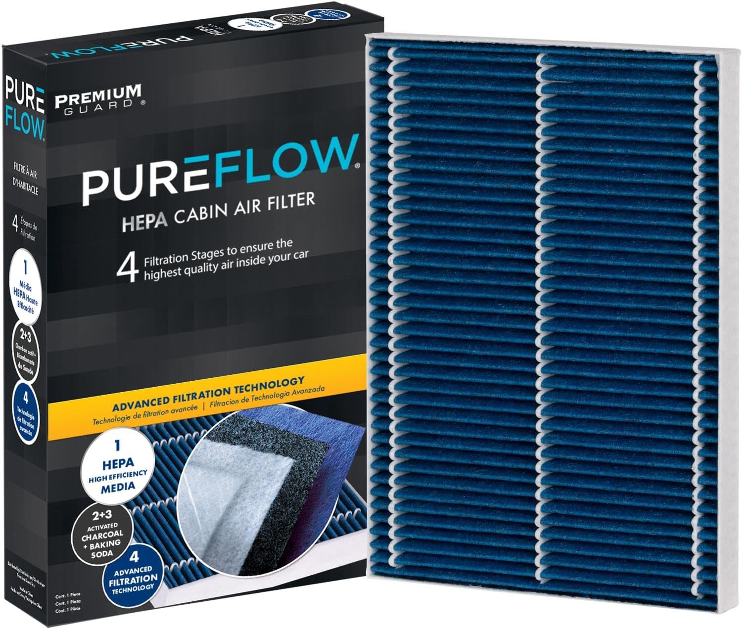 PureFlow HEPA Cabin Air Filter PC99476HX | Fits 2016-2021 Tesla S, Recirculation