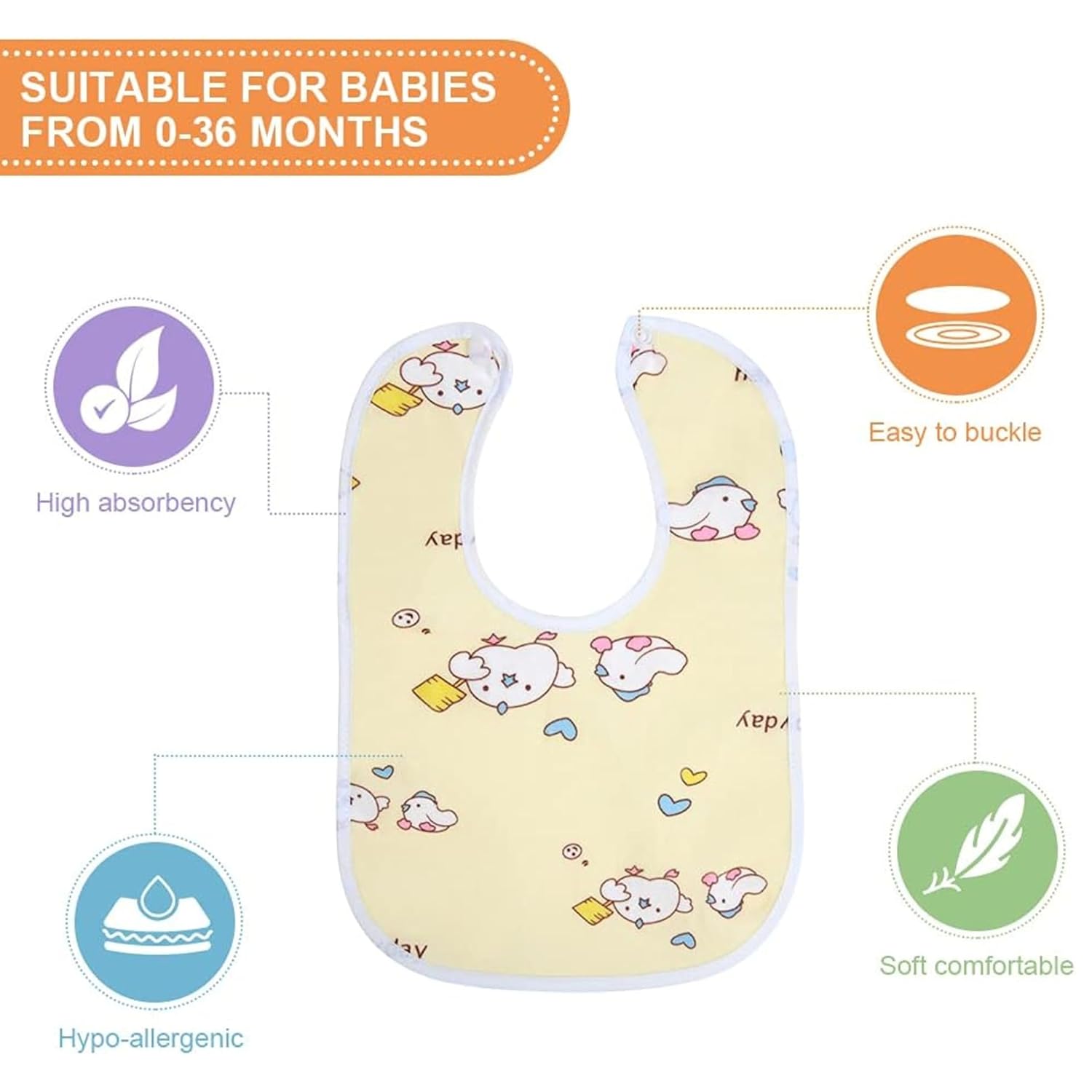 MNP 6-Pack Waterproof Baby Bibs – Soft Cotton Feeding Bibs for Boys & Girls, Fast-Dry Newborn Essentials (6-12 Months) 3 71ftvCcMEXL. SL1500