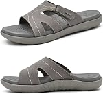 KuaiLu Womens Fashion Orthotic Slides Ladies Lightweight Athletic Recovery Yoga Mat Sandals Slip On Thick Cushion Slippers Sandals With Comfortable Plantar Fasciitis Arch Support