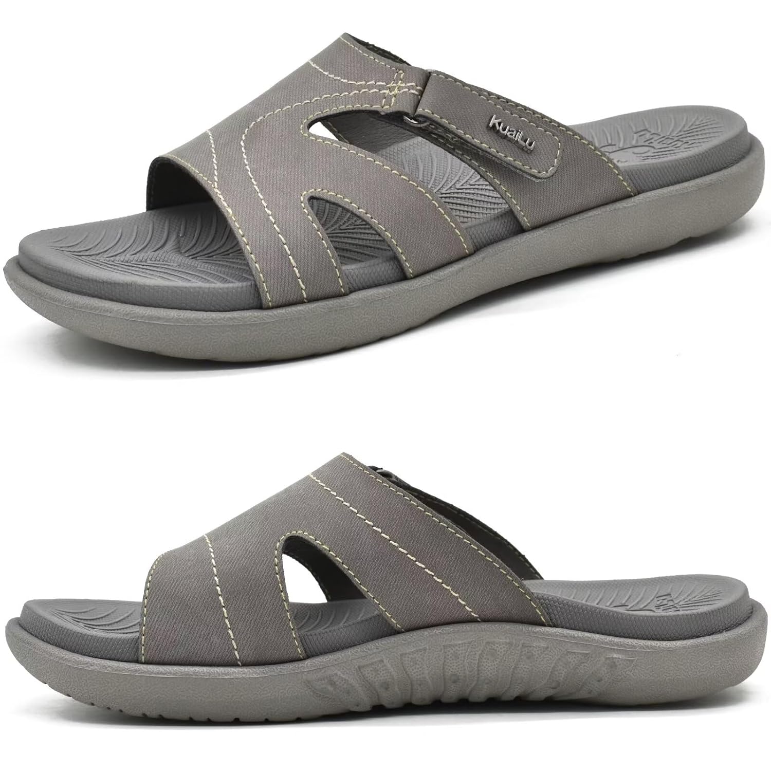 KuaiLu Womens Fashion Orthotic Slides Ladies Lightweight Athletic Yoga Mat Sandals Slip On Thick Cushion Slippers Sandals With