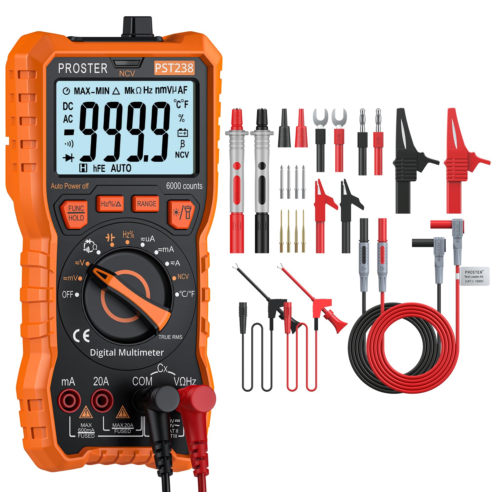 Multimeter Leads & Multimeter 6000 Count