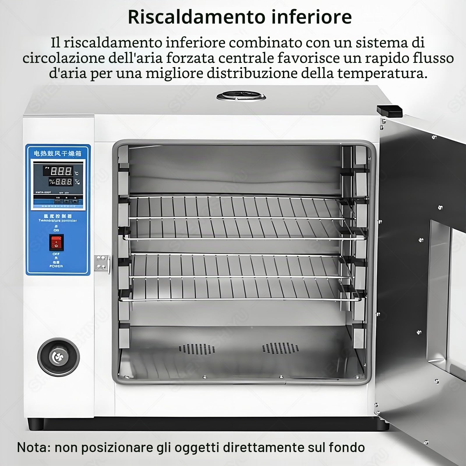 Forno Elettrico da Laboratorio,Forno per Trattamento Termico,Forno di Essiccazione a Convezione d'Aria,Temperatura Massima 300°C,Temperatura Costante per Essiccazione in Piccoli Lotti 16L