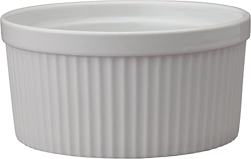 Miniatura 7 de HIC Harold Import Co Soufflé de cocina porcelana blanca fina 64 onzas 2 cuartos de galón