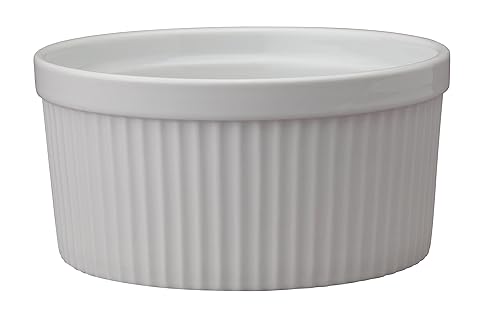 HIC Kitchen Souffle, Fine Porcelain, For Baking Custards, Souffles, Casseroles,