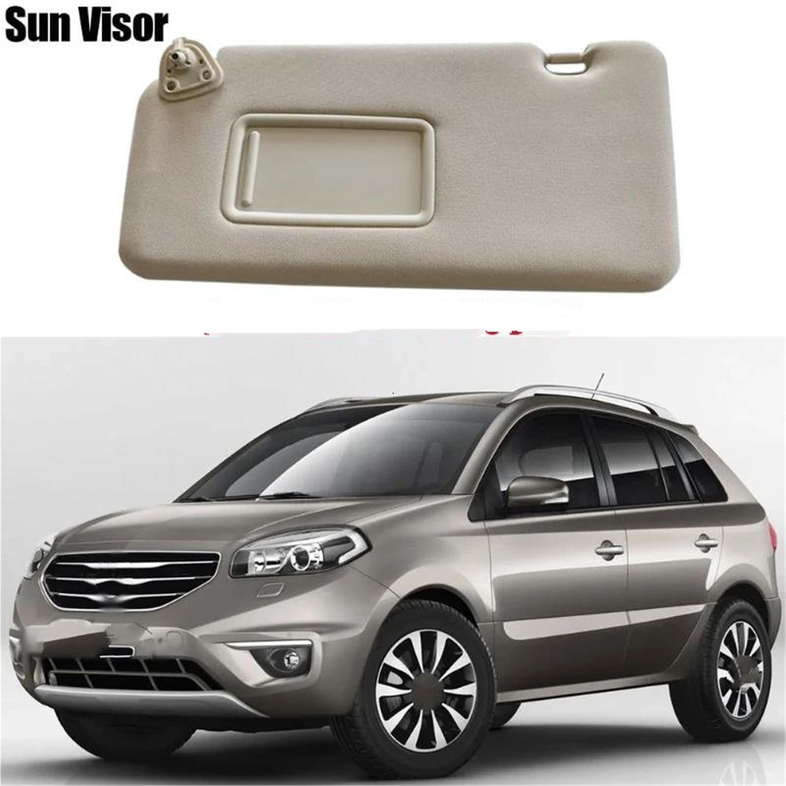 Delantera Visera Parasol para Renault para Koleos 2009 2010 2011 2012-2016 Parasol Interior Delantero Coche Visera Solar con Espejo Maquillaje Sin Luz(Left1)