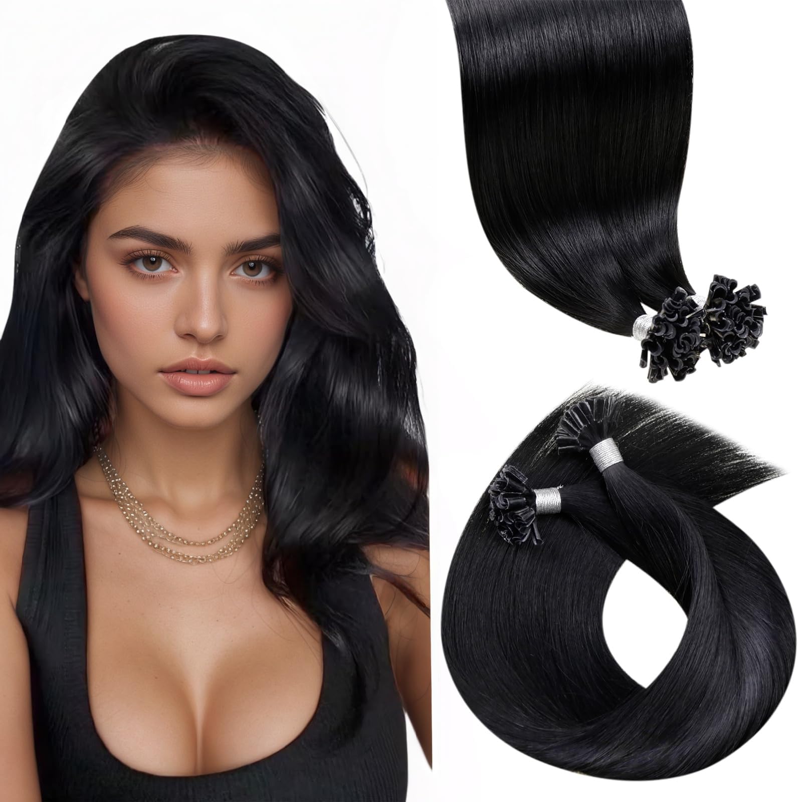 LaaVoo Nano Hair Extensions Real Human Hair Blonde Nano Beads Hair Extensions Platinum Blonde Invisible Nano Ring Straight Remy Hair 50g 50s 14 Inch #60 — view 50
