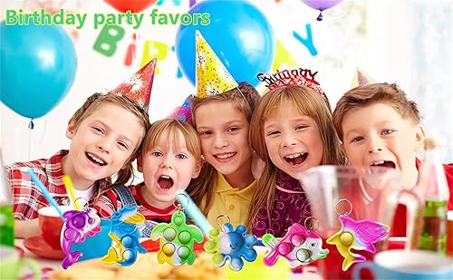 Miniatura 4 de 100 paquetes de tiburón, tortuga, delfín, pez, pulpo, sirena, ballena, mini océano, surtido para niños, aula, estudiantes, regalo de parte del