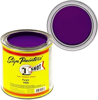 1 Shot Lettering Enamel Paint, Professional Pinstriping and Lettering Paint 4 Ounce Can 162L/4Z (162L- Purple)