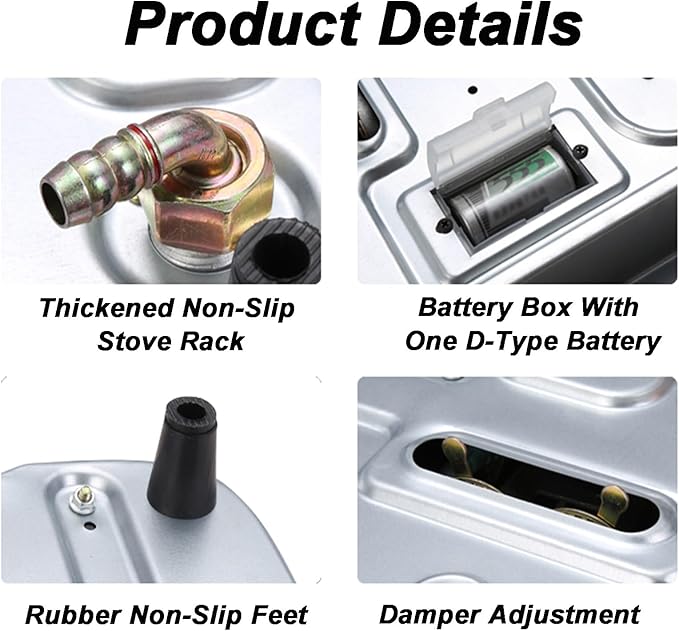 Estufa de Gas 1 Puesto, Acero Inoxidable, Instalación Empotrable miniatura 6