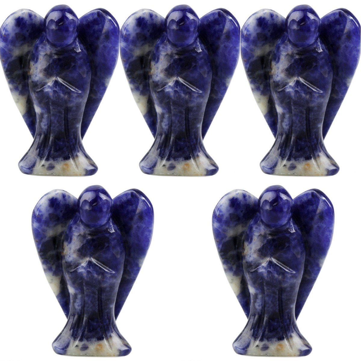 Figurines Ange Gardien Sodalite Cristaux Guérison Pierre Précieuse Sculptée