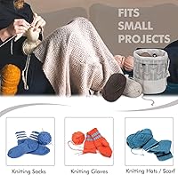 Vista 5 de TOGETRUE Bolsa de Hilo, Pequeña Bolsa de Tejido y Ganchillo, Bolsas de Almacenamiento de Hilo Portátiles Organizador para Proyectos de Ganchillo
