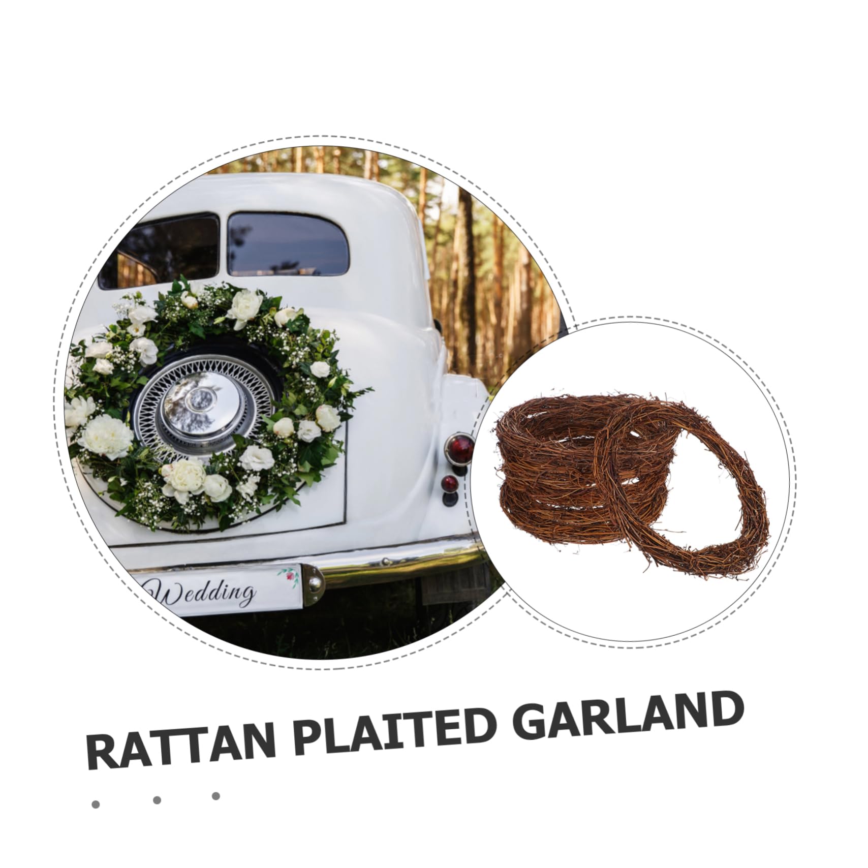 6stücke Rattankranz Runde Blumengirlanden für DIY-weihnachtsdekoration und Hochzeitsfeiern Hängekränze und Türkränze aus Rattanornamenten für Haustür und Wohndekoration