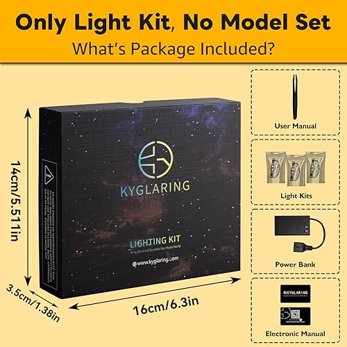 Miniatura 8 de Kyglaring Kit de iluminación LED diseñado para Lego Great Pyramid of Giza 21058 (sin modelo) Architecture Landmark Collection Model Building Set -