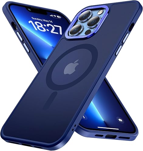 KISEN Funda magnética compatible con MagSafe Slim translúcida mate para iPhone 13 Pro Max de 6.7 pulgadas, color azul marino