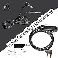 Vista 5 de HYS Auriculares con cancelación de ruido, auriculares con cable sobre la oreja con reducción de ruido activa, orejeras para Kenwood Baofeng BF-888S