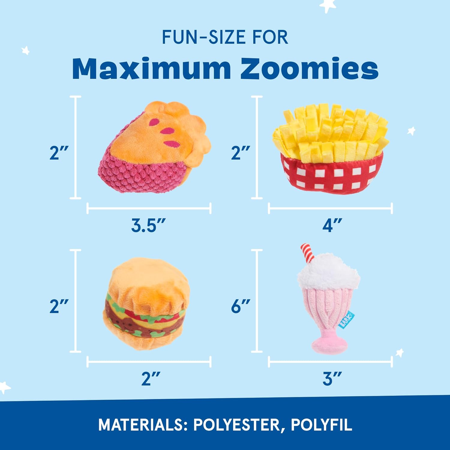 Barkbox Dine &amp; Dash Dog Toy Bundle &ndash; きしむ犬のおもちゃ &ndash; ぬいぐるみ犬のおもちゃ &ndash;