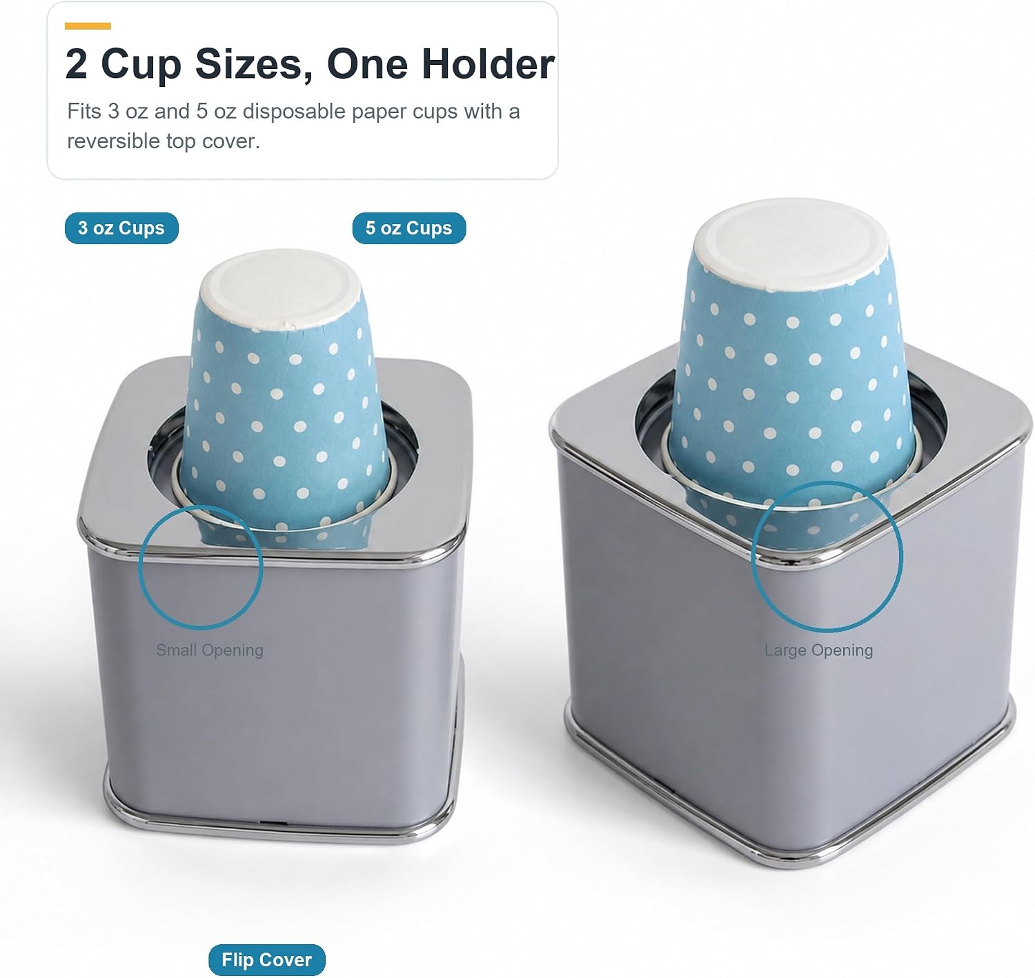 Disposable Paper Cup Dispenser for 3 Ounce or 5 Ounce Bath Cups