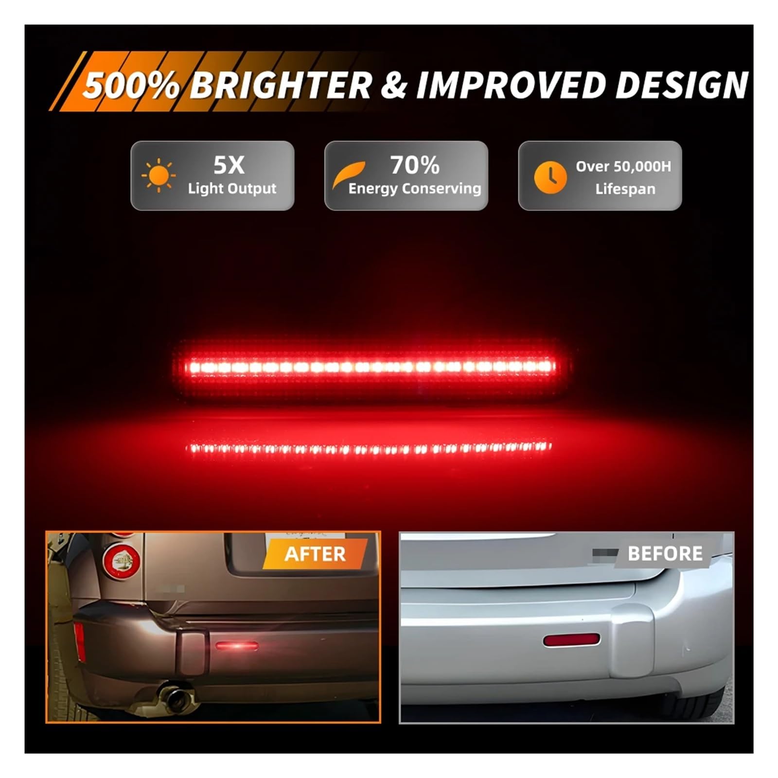 Lámpara Reflector Parachoques Trasero Para Chevrolet Para HHR 2006 2007 2008 2009 2010 2011 Luz De Freno Para Parachoques Trasero Luces Reflectoras Con LED Rojo(Smoked Lens Red LED)