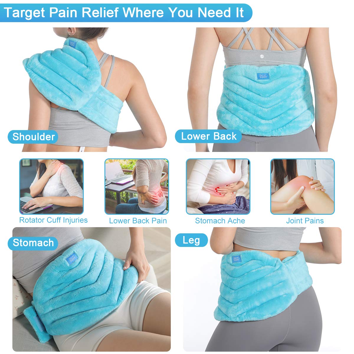 Relief Expert Microwave Heating pad for Lower Back Pain Relief