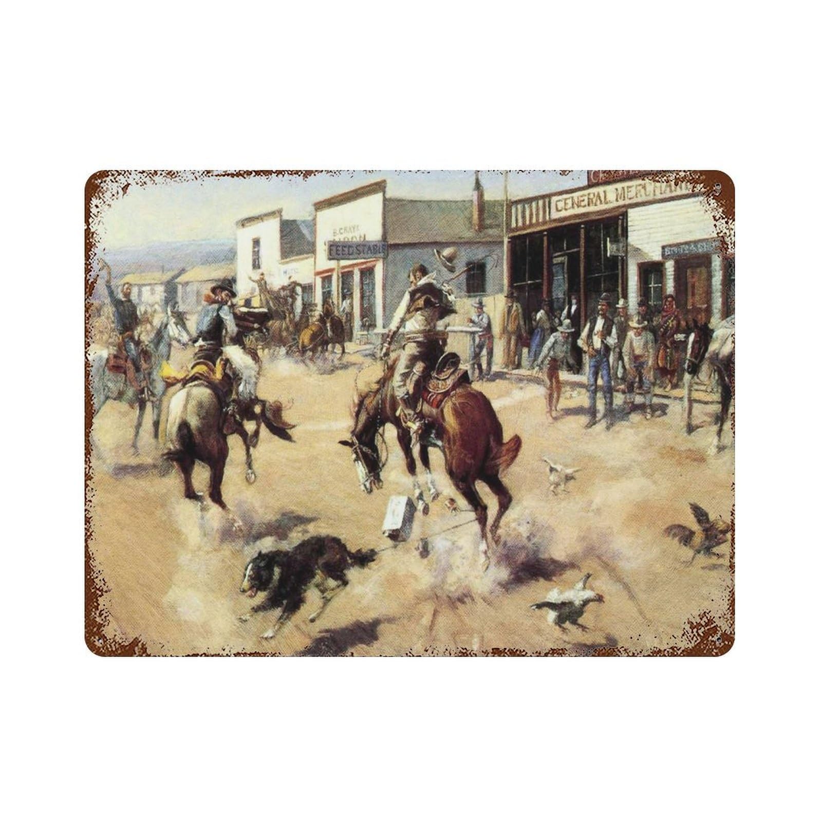 xiaoxiaoshen Southwestern Cowboy, Retro Style Wall Decor Art Metal Tin Poster Modern Home Decor Art Home Bar Shop Decorations Vintage Sign 30x40cm