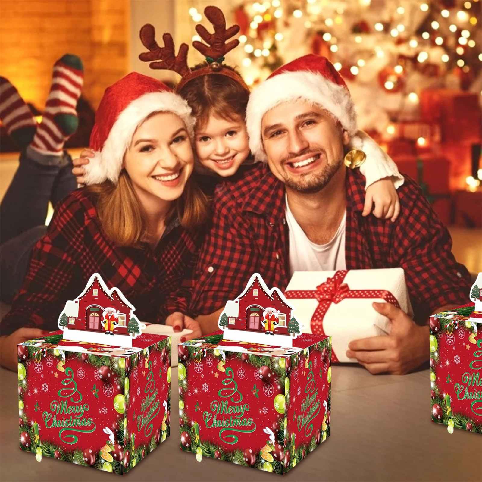 Salvadanaio Sorpresa Natalizio Con Scritta Merry Christmas | Scatola Regalo Per Contanti | Gioco Divertente Per Feste