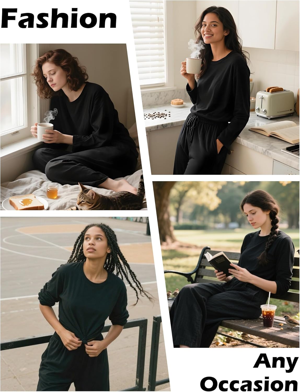 1/2/3 Pack Women's Pajama Set Long Sleeve Top and Pants Comfy Lounge Sleepwear Set Soft Loungewear Pjs with Pockets - Image 7