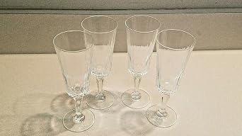 Meridien Luminarc Ribbed 4 Fluted Glasses Made in France