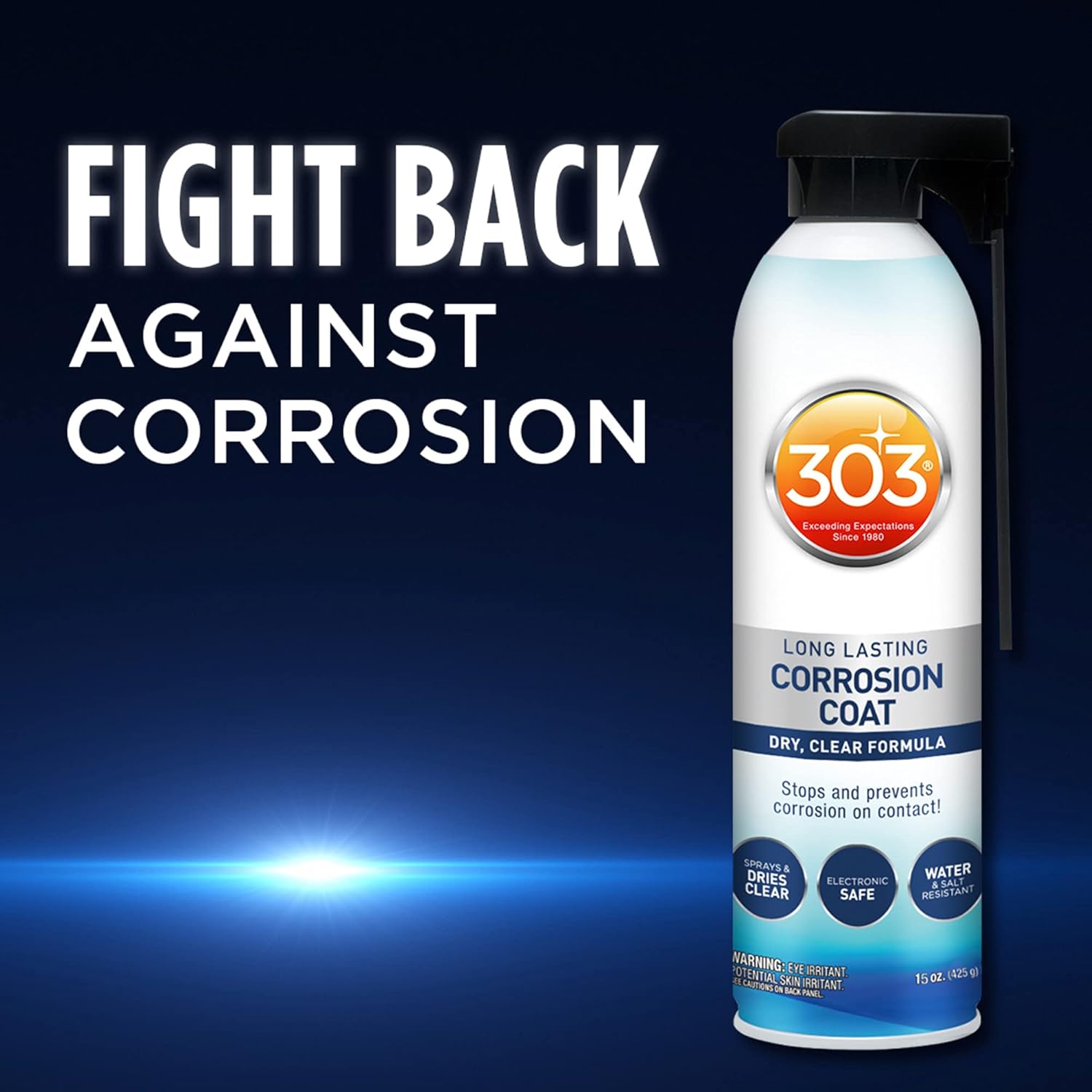 303 Marine Long Lasting Corrosion Coat - Dry, Clear Formula - Stops And Prevents Corrosion On Contact - Electronic Safe - Water And Salt Resistant, 15 fl. oz. (30396) : Sports & Outdoors