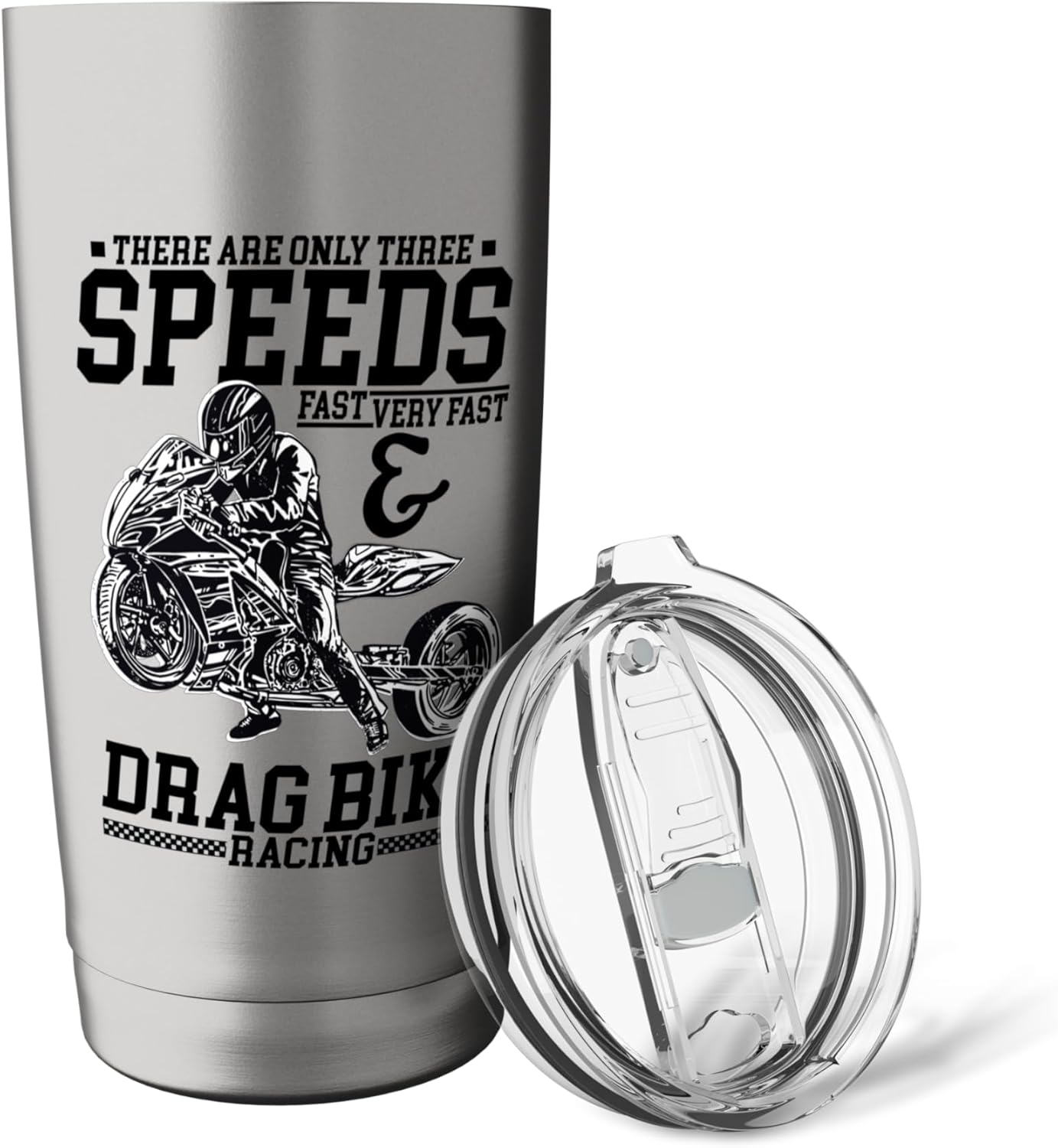 Drag Bike Racing Motif For Motorsport Fans Stainless Steel Insulated Tumbler