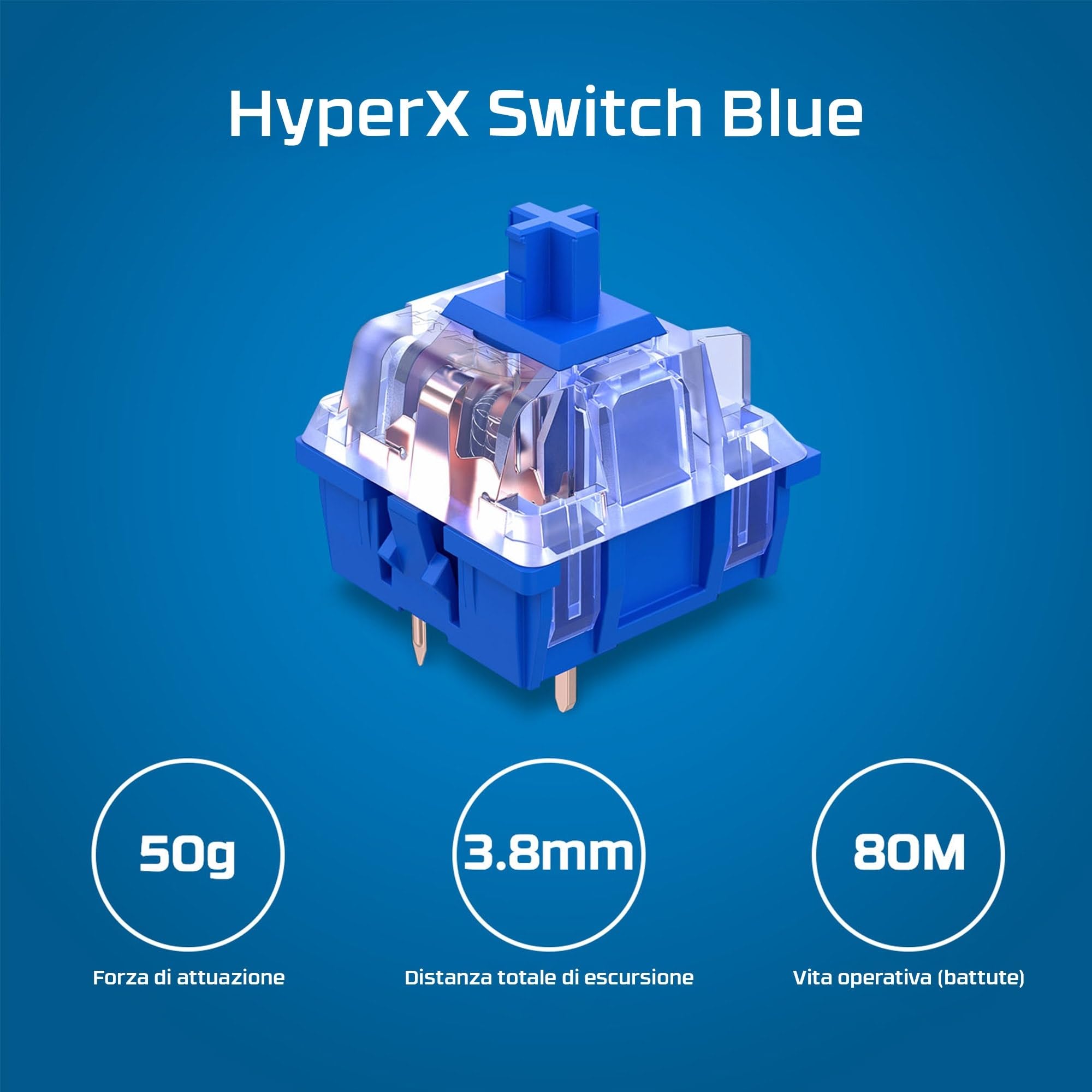 HyperX Alloy Origins Core PBT, Tastiera Meccanica da Gaming Cablata, Illuminazione RGB, Telaio Alluminio, 80 Milioni di Pressioni, Copritasti presenti, 3 Dispositivi Collegabili, Layout Inglese, Nera