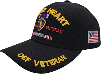 US Veteran Purple Heart Hat Licensed Military Cap