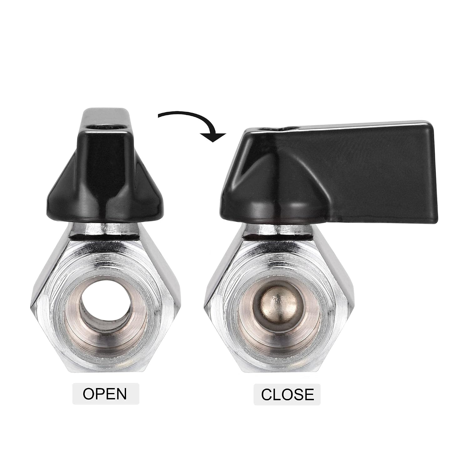 uxcell Brass Ball Valve Shut Off Switch G3/8 Male to Female Polishing ...