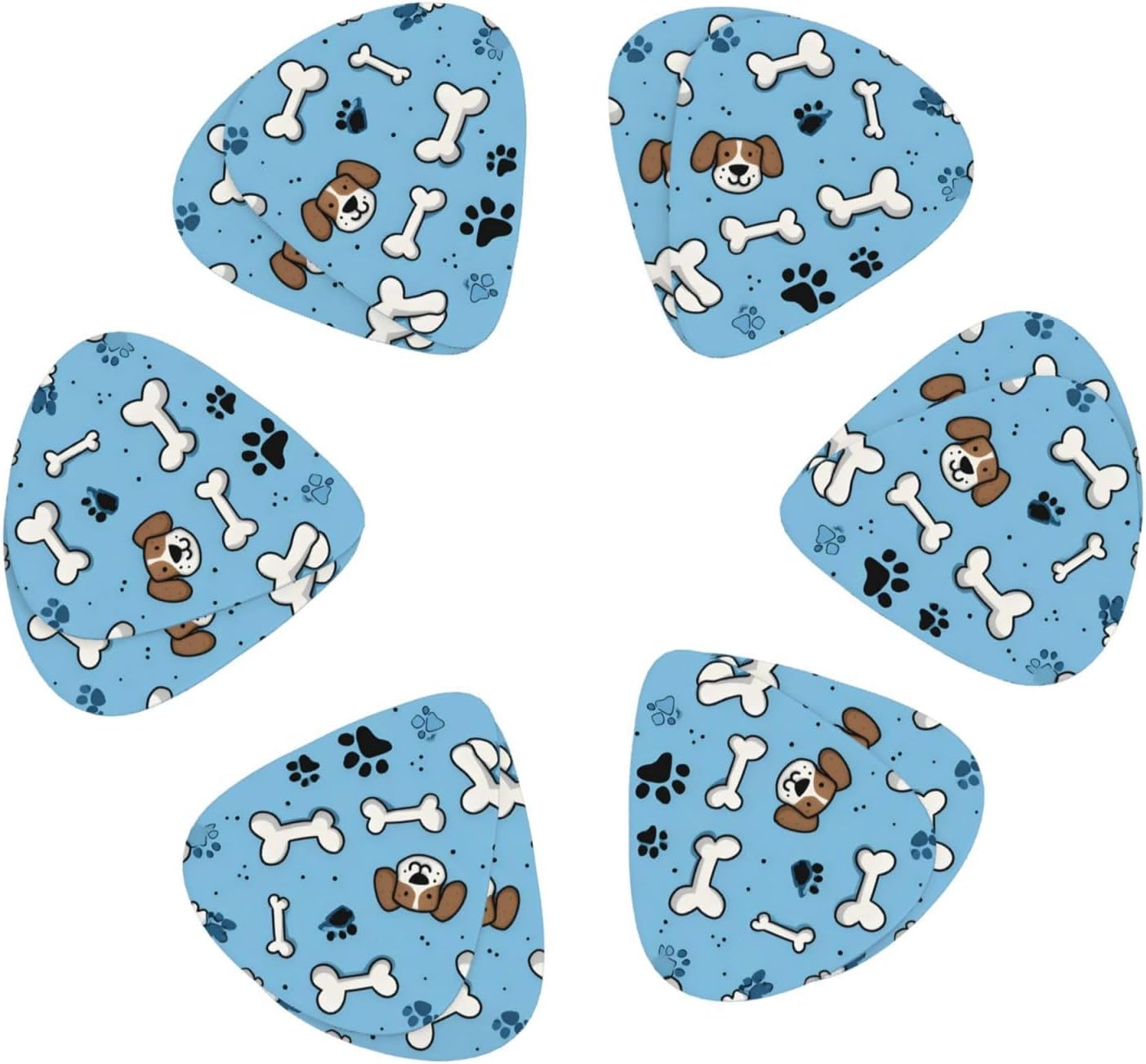 (Cute dog design) 12 Pack Guitar Picks with Case 3 Different Thickness Plectrums for Acoustic Electric Guitar Ukulele