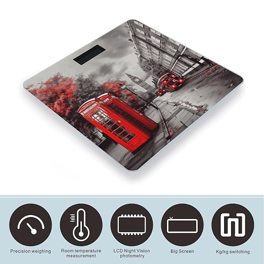 Báscula digital de baño JTREHY vidrio templado 10.2" miniatura 3