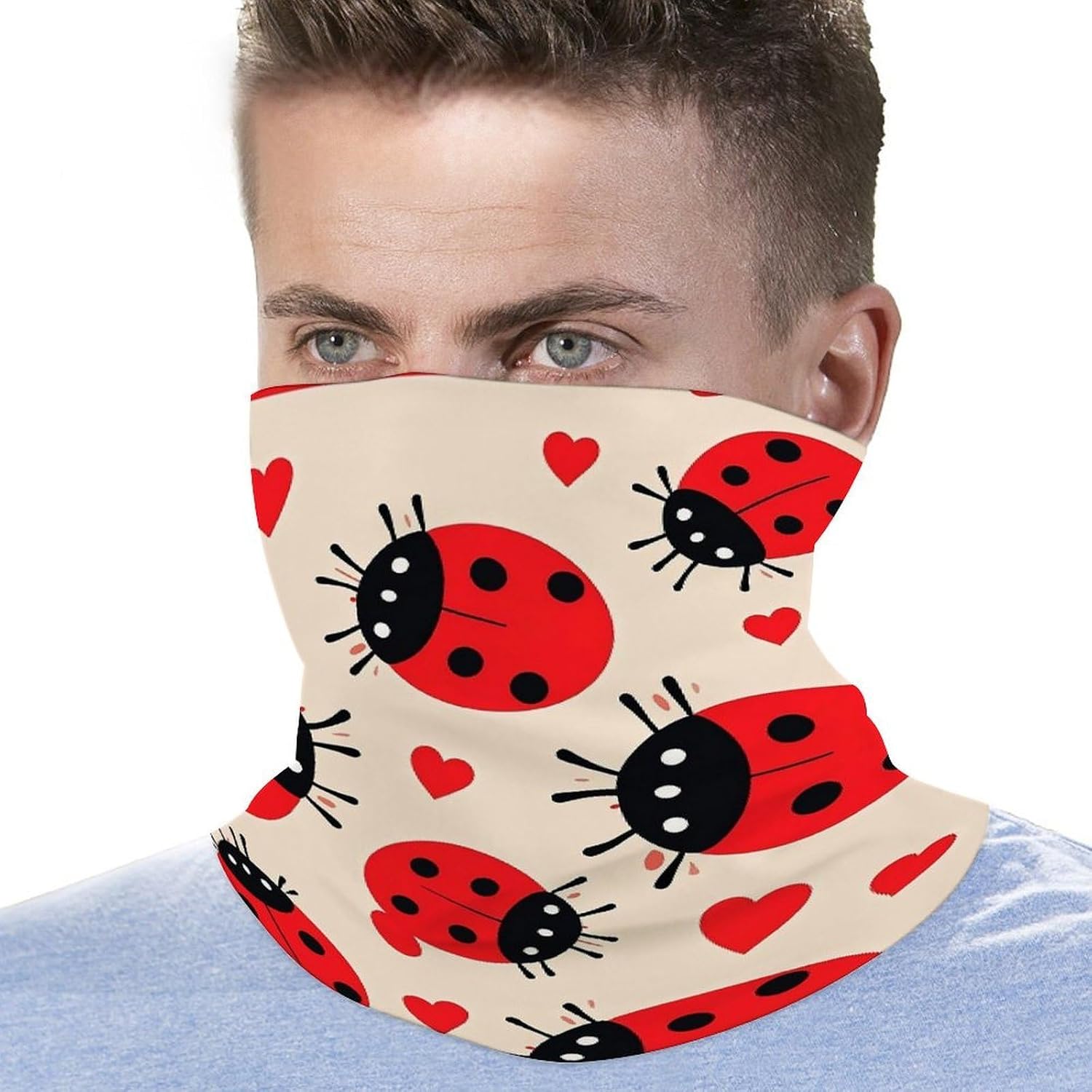Ladybug Neck Gaiter Cooling Breathable Face Mask Sun Protection Balaclava Bandana Summer Gator Scarf Motorcycle Wind-proof Face Cover for Men Women Outdoor Sports