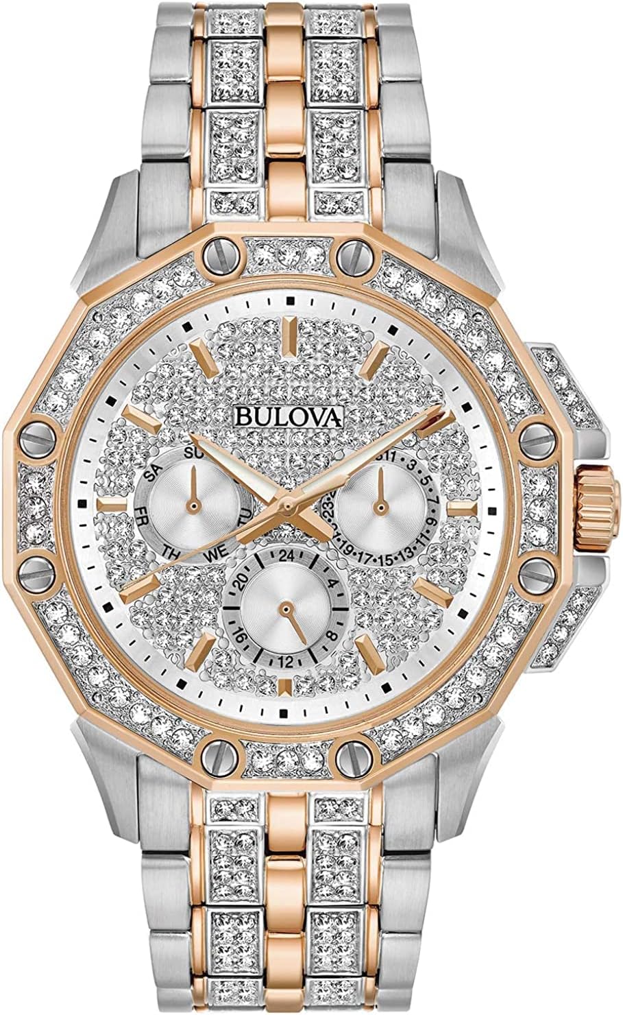Mens Multi Dial Watch Crystal Octava