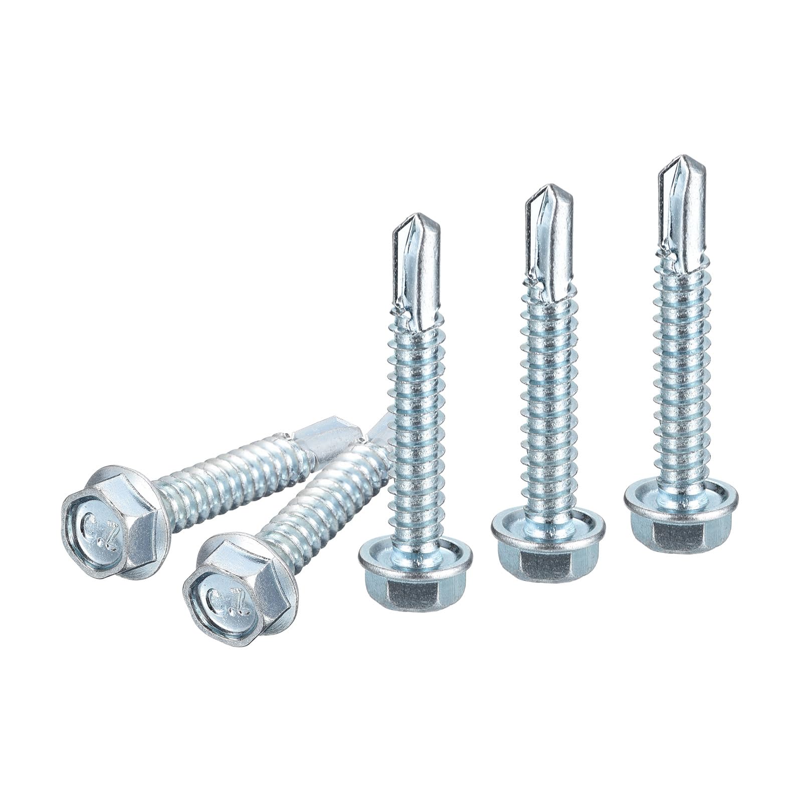  Foto zu Self Drilling Screws #14x1-1/2 - 25 Pack Hex Washer Head Metal Sheet 