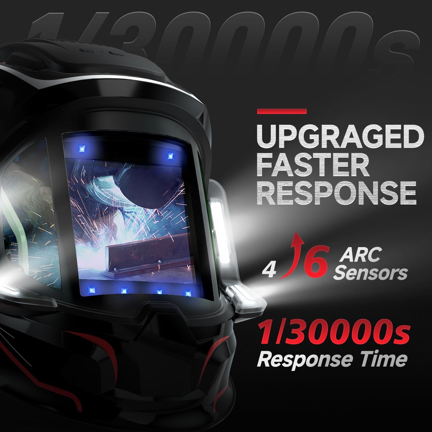 ANDELI Welding Helmet with 4 LED Light, Panoramic Large Viewing Screen 3.94"X3.74" True Color Auto Darkening Welding Helmet, 6 Arc Sensor 4/5-9/9-13 Type-C Charging