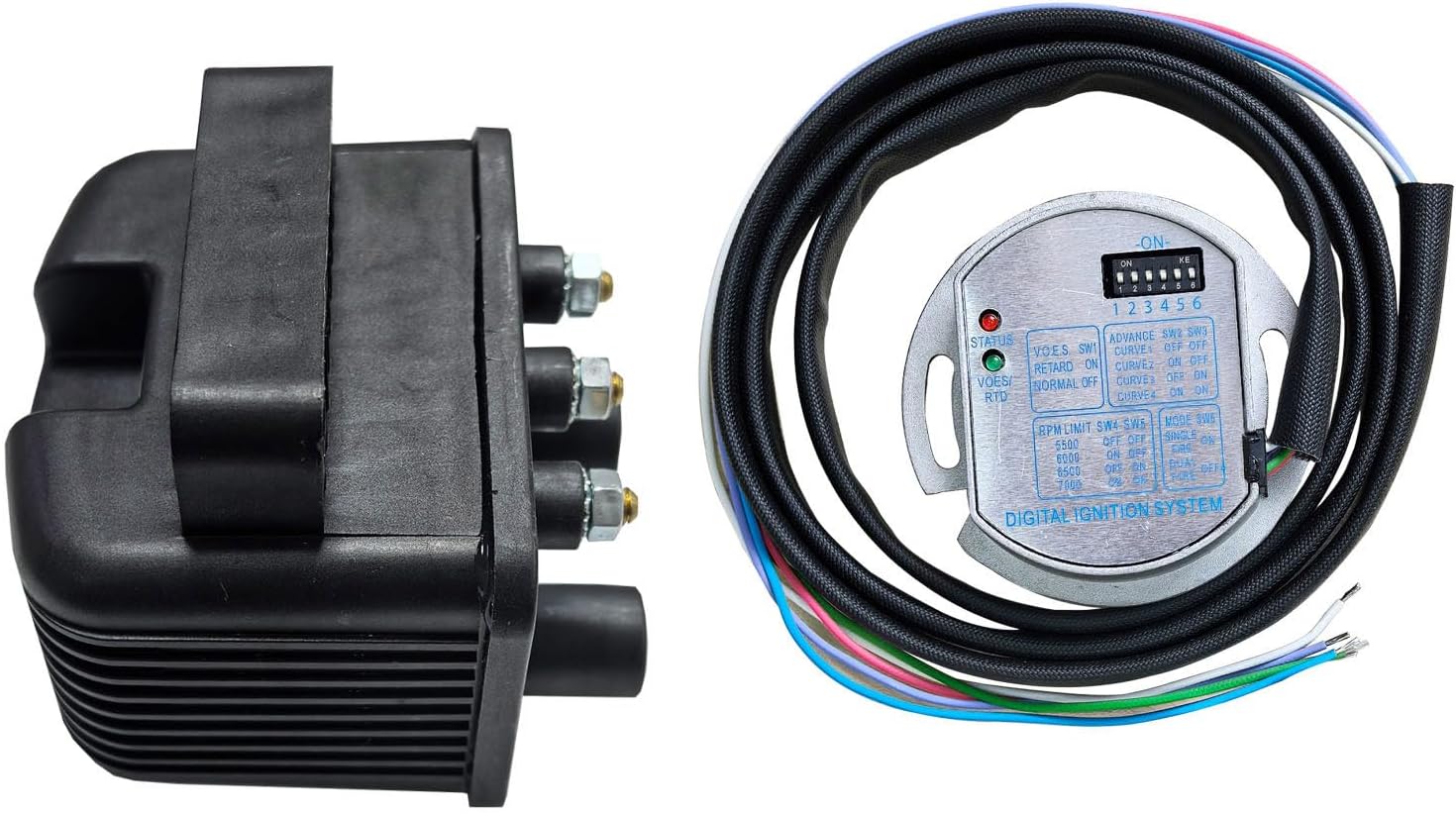 Programmable Single Fire Ignition Kit | Performance Upgrade Compatible with Harley Big Twin 1970-1999 & Sportster 1986-2003 | with Coil & Module | Part # 53-660