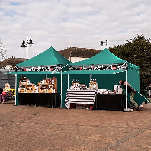 Miniatura 7 de MASTERCANOPY Tienda de campaña desplegable resistente de 10 x 10 con toldo y 4 paredes laterales extraíbles (verde bosque)